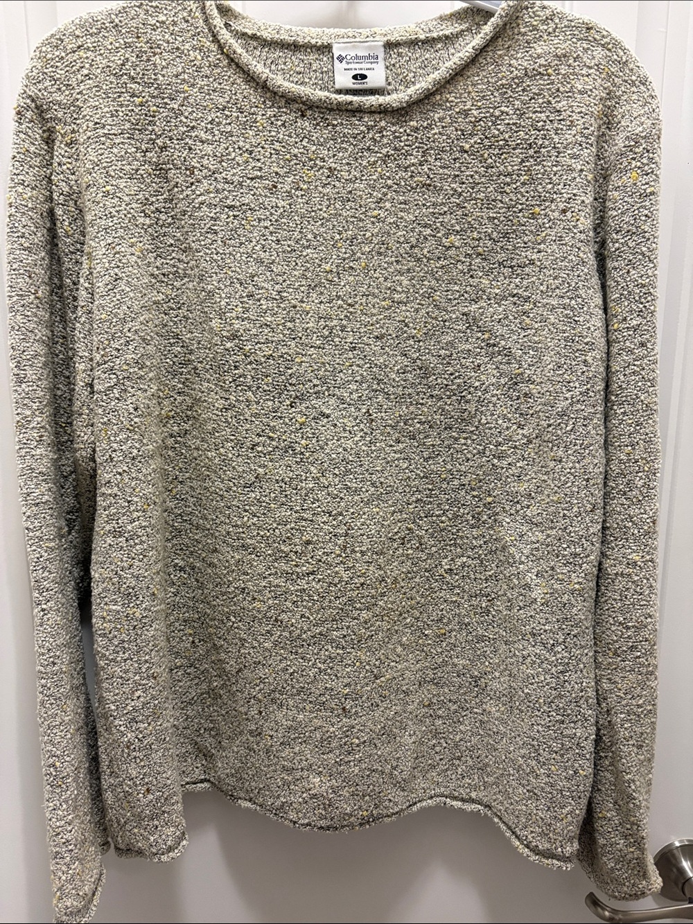 Columbia Women’s Large Oatmeal Textured Boucle Crewneck Sweater